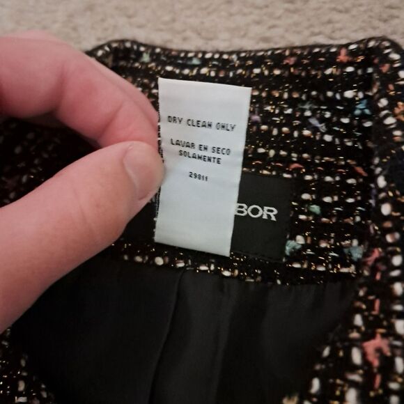 Sag Harbor Tweed Zip-Up Formal Evening Workwear Vintage Blazer Warm Fall Sz 14 - Picture 7 of 10